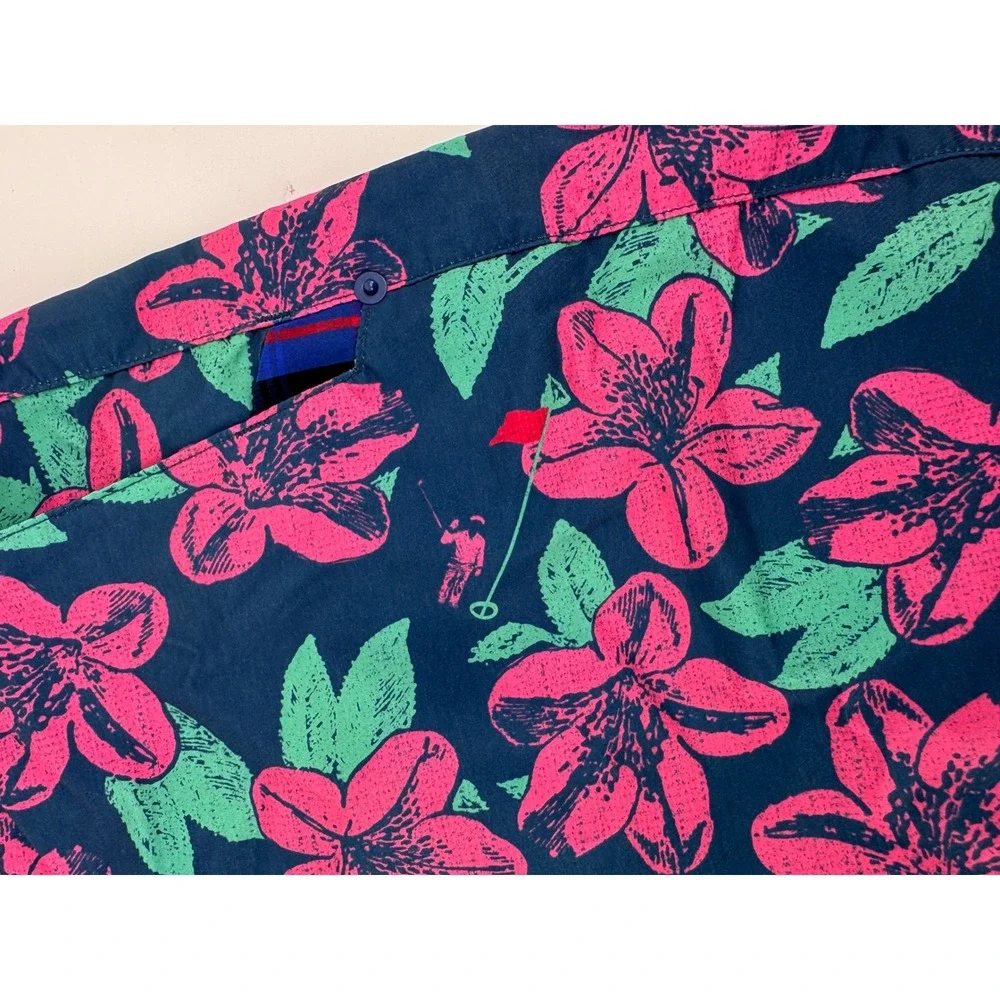 William Murray Hybrid Golf Shorts Mens 38 Navy Pink Green Floral Swim‎ Action